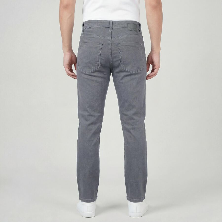 Men's Grey Slim Fit Solid Jeans, हल्का ग्रे, large