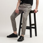 Men's 100% Cotton Slim Fit Casual Trousers, हल्का ग्रे, small image number null