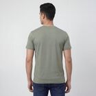 Men's Mint Green Round Neck Casual T-Shirt, Light Green, small