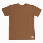 Boys Warm Brown Round Neck Casual Half Sleeve T-Shirt, Brown, small image number null