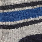 Men's Black and Grey Regular Fit Striped Ankle Socks Pack of 3, Navy Blue, small