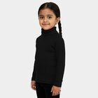 Girls Jet Black Turtleneck Classic Pullover, Black, small image number null