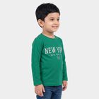 Boys Green Crew Neck Regular Boys T-Shirt, Dark Green, small