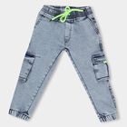 Boys' Light Blue Regular Fit Jogger Jeans, हल्का नीला, small image number null