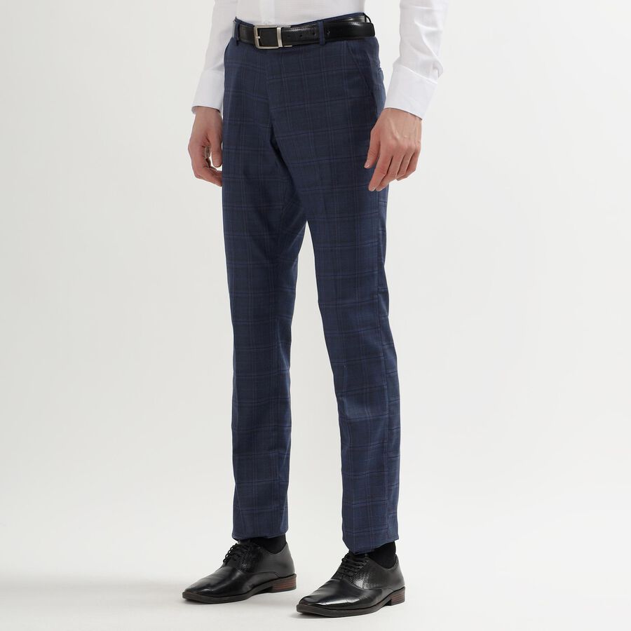 Men's Slim Fit Formal Trousers, Navy Blue, large image number null