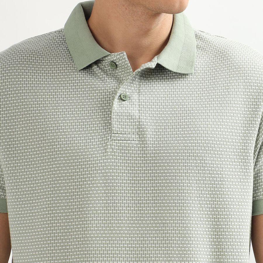 Men's Collared Half Sleeves T-Shirt , Light Green, large image number null