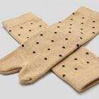 Women's Beige Regular Fit Polka Dot Toe Socks, गहरा पीला, small