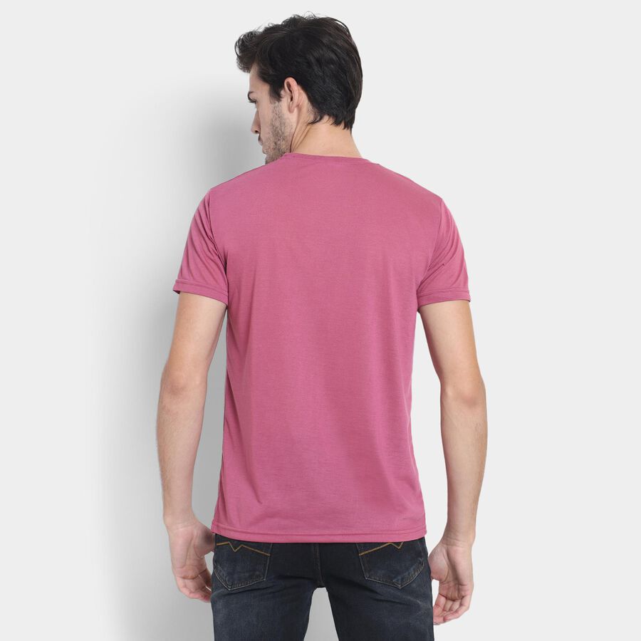 Men's Round Neck Half Sleeves T-Shirt , Coral, large image number null