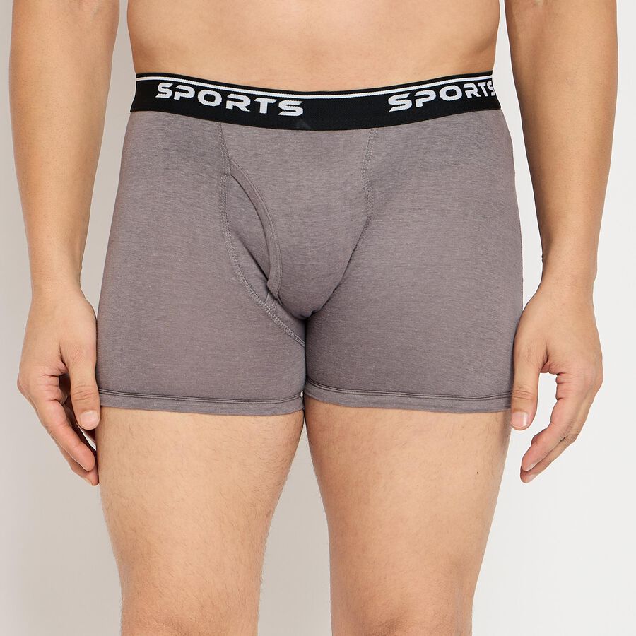 Men's 100% Cotton Trunks, Dark Grey, large