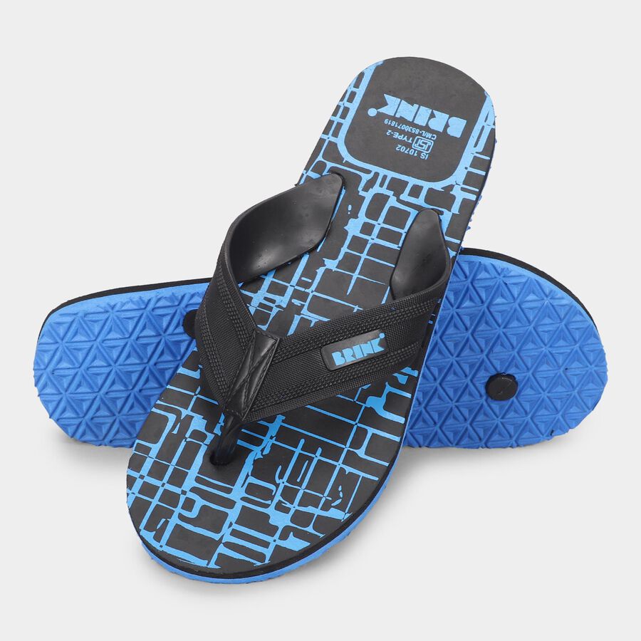 Men's V Strap Slipper, Blue, large image number null