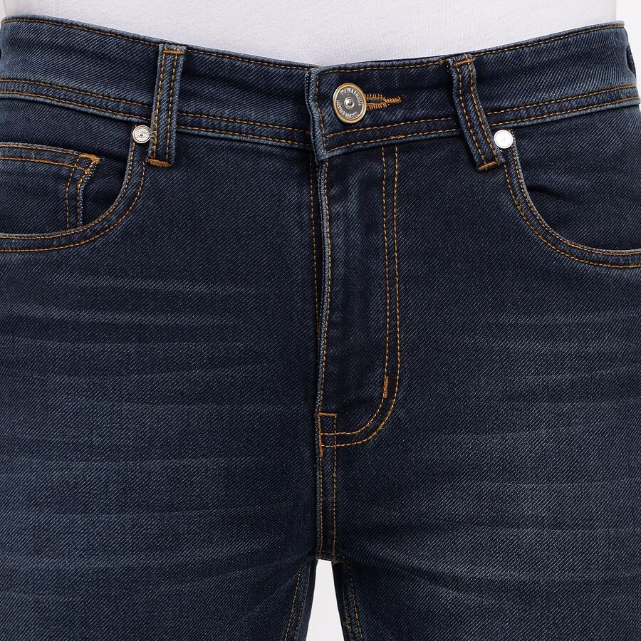 Men's Skinny Jeans , गहरा नीला, large