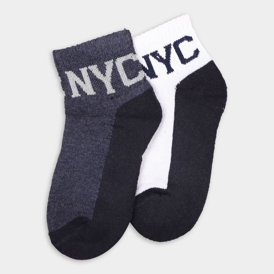 Boys' Socks (Pack of 2), Navy Blue, large image number null