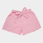 Girls' Pink Vibrant Regular Fit Shorts, गुलाबी, small