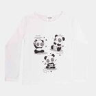 Girls Regular Round Neck Top, सफ़ेद, small image number null