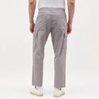 Men's Light Grey Slim Fit Cargo Trousers, Light Grey, small