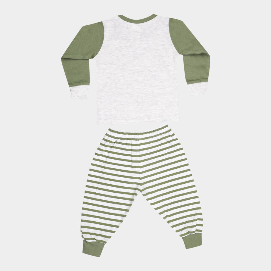 Infants Cotton Baba Suit, Olive, large image number null