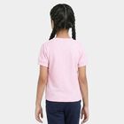 Girls' Pink Round Neck Graphic Printed T-Shirt, Pink, small
