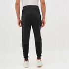 Men's Charcoal Black Regular Fit Panelled Track Pants, Charcoal, small image number null