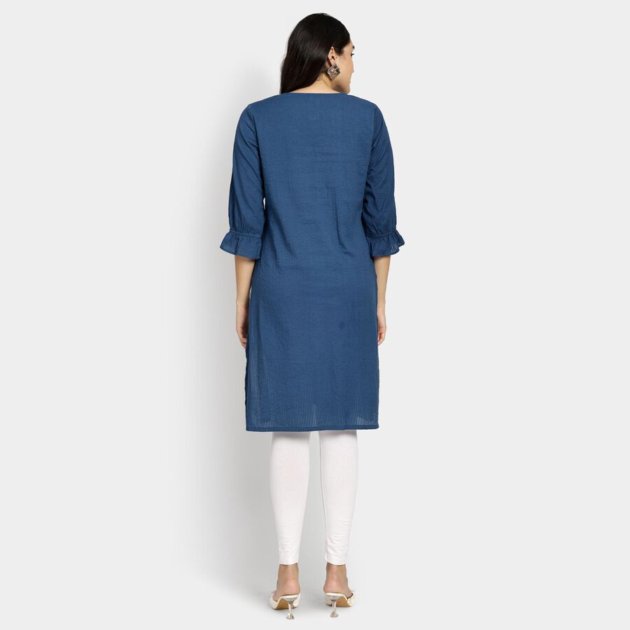 Ladies' Cotton Kurta, Dark Blue, large image number null