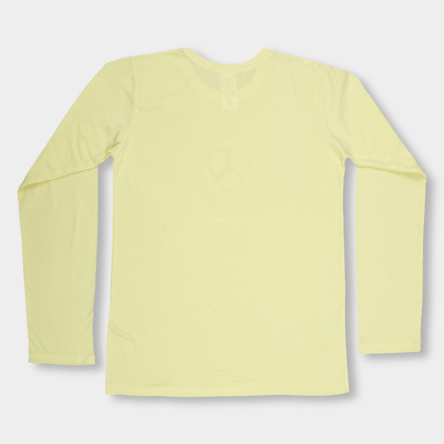 Boys' Bright Yellow Round Neck Casual T-Shirt, पीला, large image number null