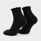 Women's Black Regular Fit Pack of 1 Socks, Black, small