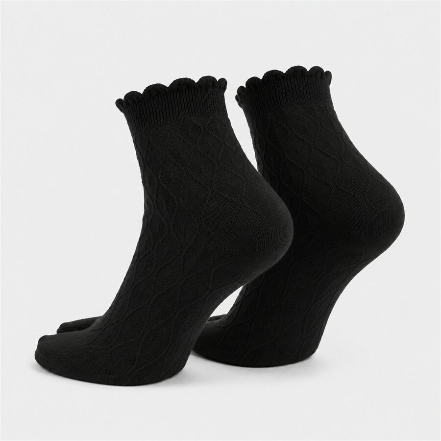 Women's Black Regular Fit Pack of 1 Socks, Black, large