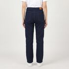 Women's Navy Blue Straight Fit Clean Wash Jeans, Dark Blue, small