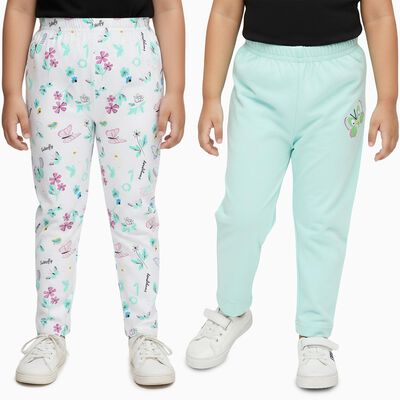 Infants White and Mint Green Cotton Printed Pyjama Set