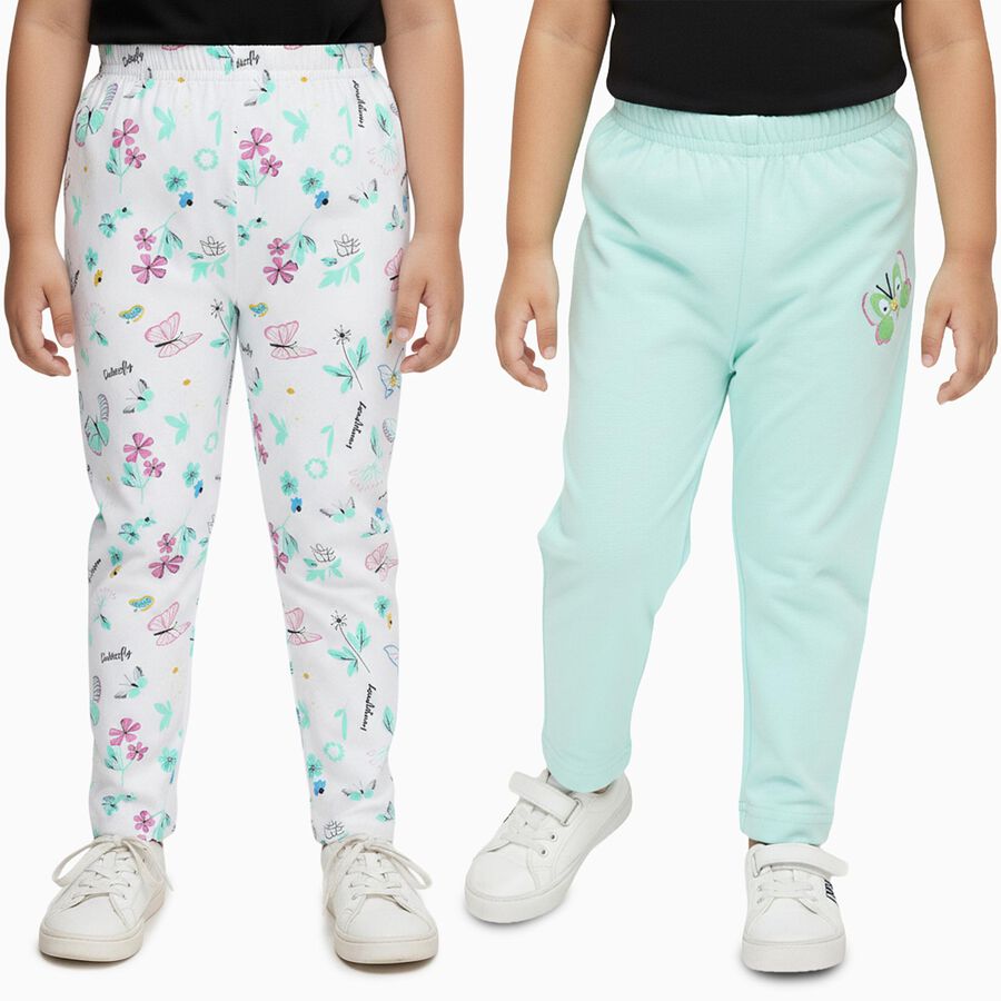 Infants White and Mint Green Cotton Printed Pyjama Set, हल्का हरा, large image number null