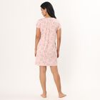 Women's Pink V-Neck Lace Trim Nighty, Light Pink, small