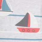 Boys' Light Grey Cotton Boat Neck Printed Baba Suit, Teal Blue, small image number null