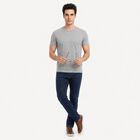 Men's Blue Slim Fit Stretchable Jeans, मध्यम नीला, small