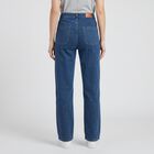 Women's Blue Straight Fit High-Rise Patch Pocket Jeans, Light Blue, small