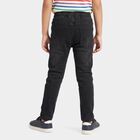 Boys' Black Drawstring Jeans, Black, small