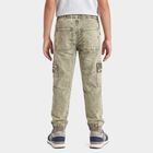 Boys Olive Green Cargo Fit Washed Jeans, Olive, small