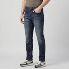Men's Navy Blue Slim Fit Washed Jeans, गहरा नीला, small