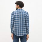 Men's Muted Steel Blue Cotton Full Sleeve Spread Collar Casual Shirt, रॉयल ब्लू, small image number null