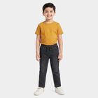 Boys Dark Grey Straight Fit Drawstring Waist Jeans, गहरा ग्रे, small
