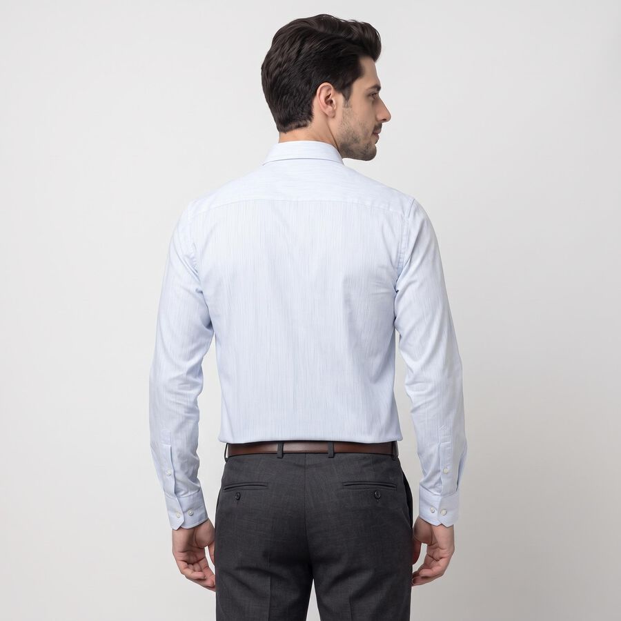 Men's Light Blue Spread Collar Formal Shirt, हल्का नीला, large