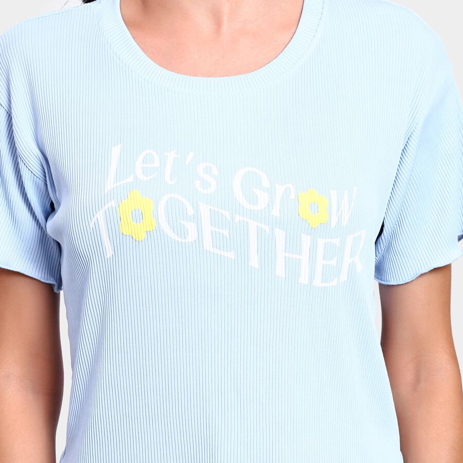 Ladies'  Crop  Top, नीला, large image number null