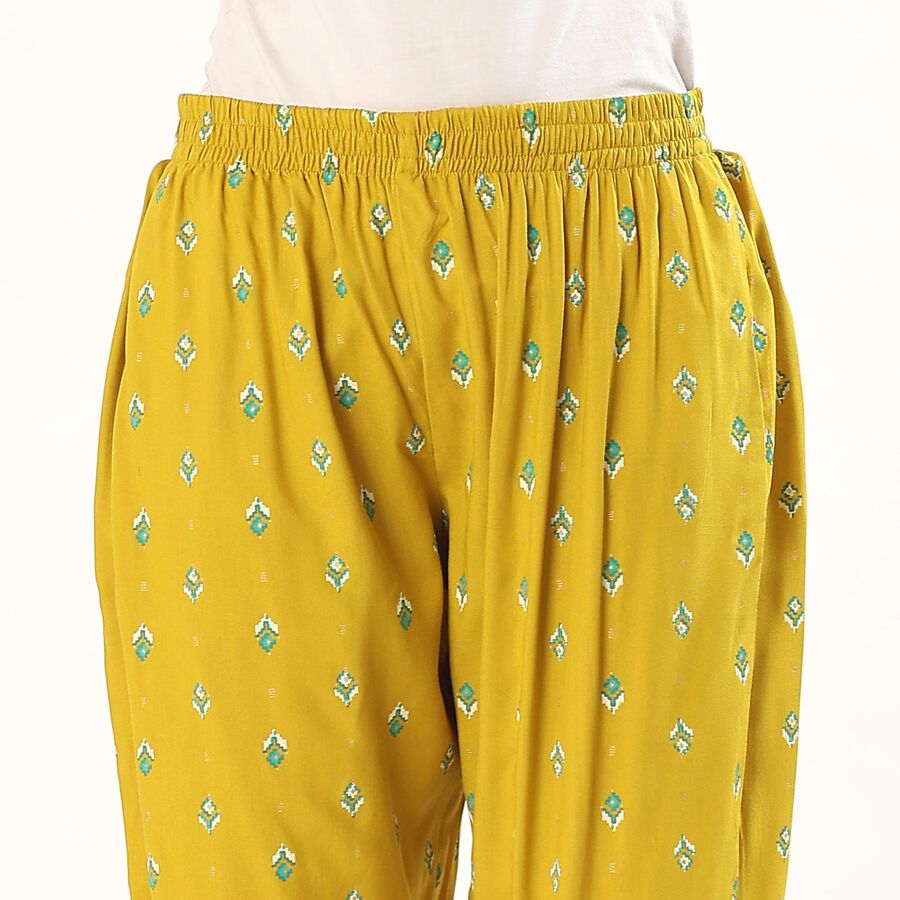 Women's Bright Mustard Yellow Embroidered Chevron Ethnic Set, Light Green, large