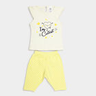 Infants Cotton Capri Set, Yellow, small image number null