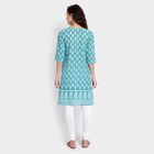 Cotton Straight Kurta, Mid Blue, small image number null