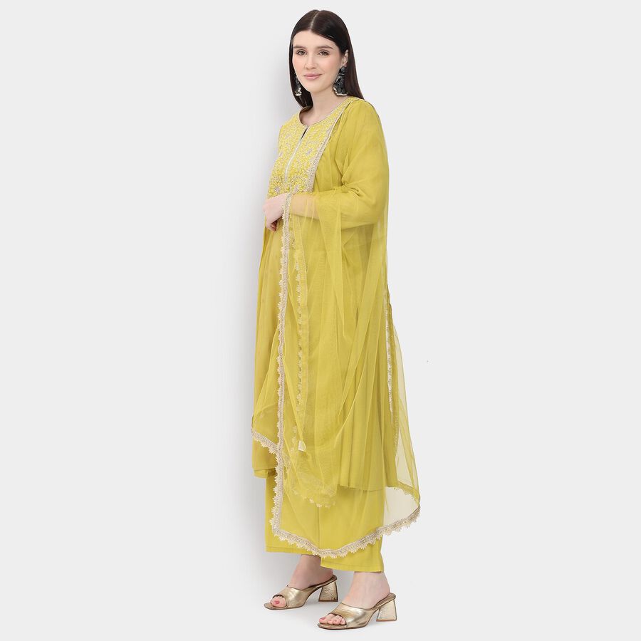 Ladies' Kurta Pyjama Set with Dupatta, ओलिव, large image number null