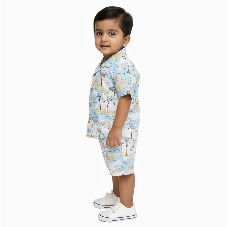 Infants' 100% Cotton Baba Suit, Aqua, large image number null