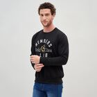 Men's Jet Black Crew Neck Casual Sweatshirt, Black, small image number null