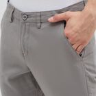 Men's 100% Cotton Slim Fit Casual Trousers, Light Grey, small