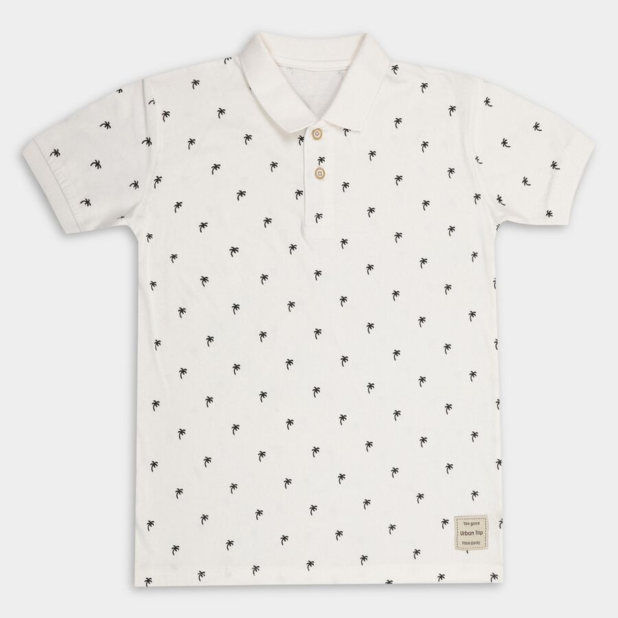 Boys' 100% Cotton Half Sleeves T-Shirt , सफ़ेद, large image number null