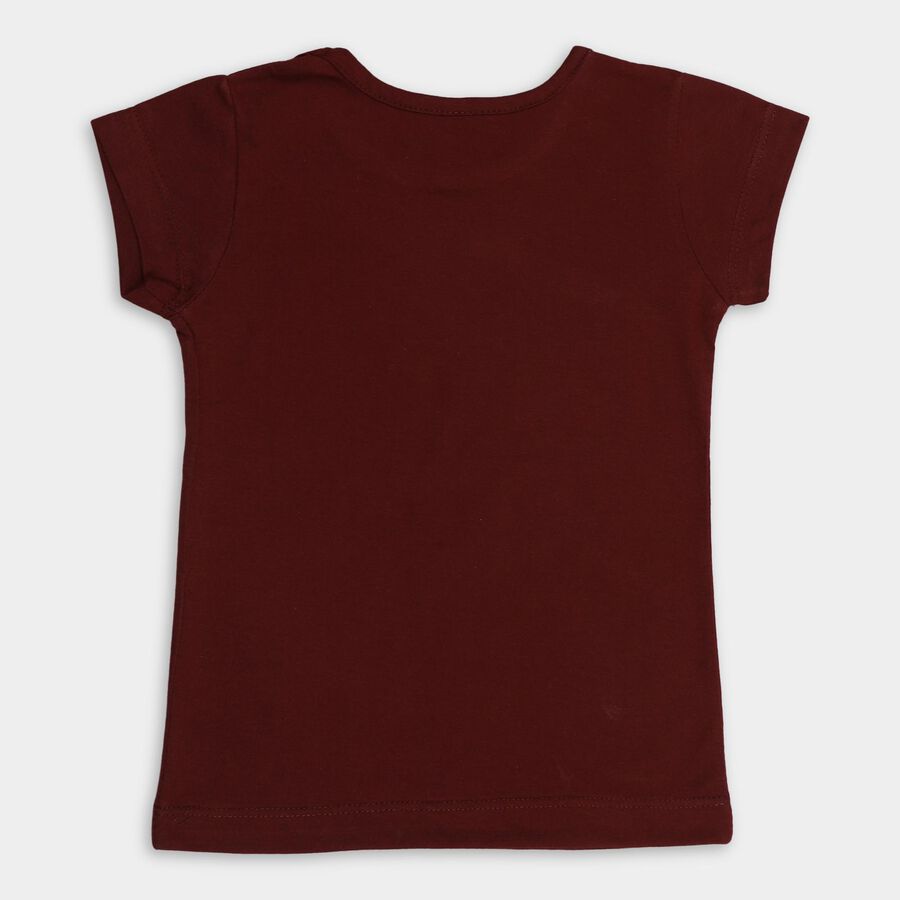 Girls' T-Shirt , वाइन, large image number null