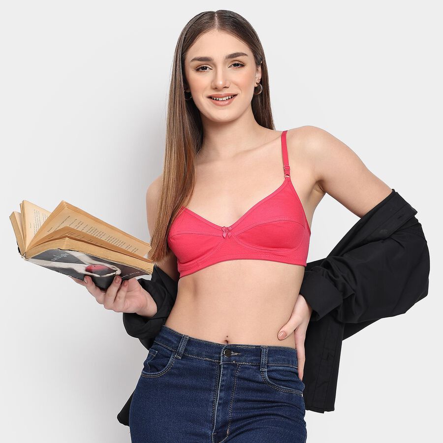 Ladies' 100% Cotton Bra , मूँगा (कोरल), large image number null